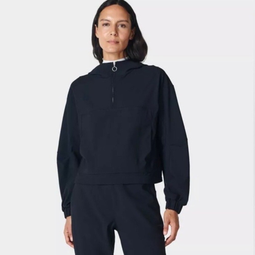 Sweaty Betty Winter Explorer Half Zip Black Hoodie Women's Size US 6/UK Small